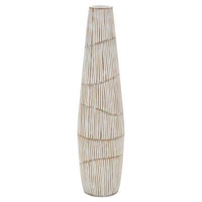 Kendra Home - Vaso Decorativo VKH1028, Bianco, 17x17x68,5 cm