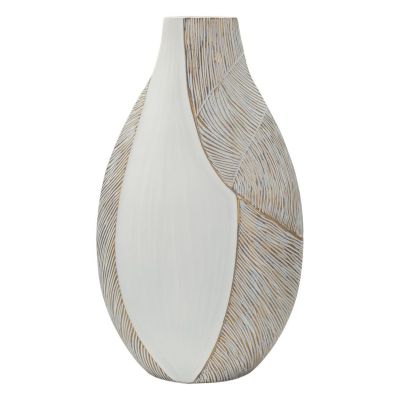 Kendra Home - Vaso Decorativo VKH1030, Bianco, 29,5x13,5x50 cm