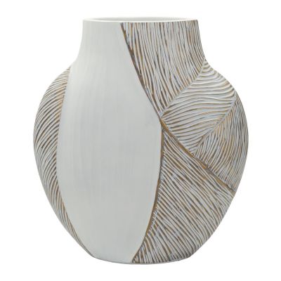 Kendra Home - Decorative Vase VKH1032, White, 27x11,5x31 cm