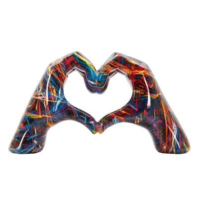 Kendra Home - Scultura Cuore 26, Multicolore, 25x7,5x13,5 cm
