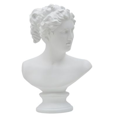 Kendra Home - Scultura Grecia 3, Bianco, 21,5x14,5x34 cm