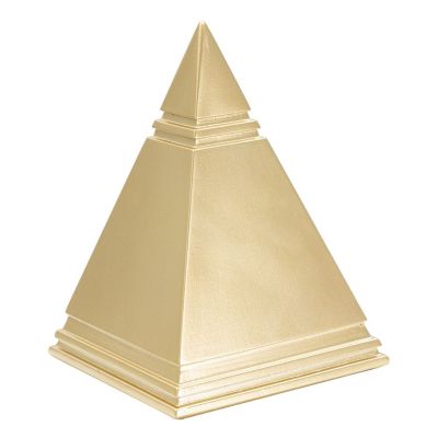 Kendra Home - Scultura Piramide, Oro, 11,5x11,5x15,5 cm