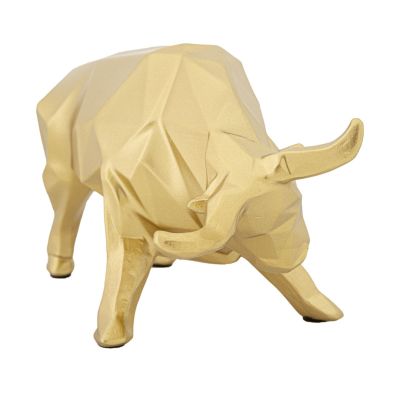 Kendra Home - Scultura Toro, Oro, 19,5x9,9x10,6 cm