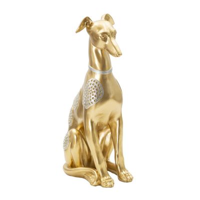 Kendra Home - Scultura Cane 6, Oro, 19,8x10x29 cm