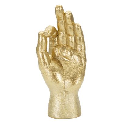 Kendra Home - Scultura Mani 5, Oro, 10x7x22,5 cm