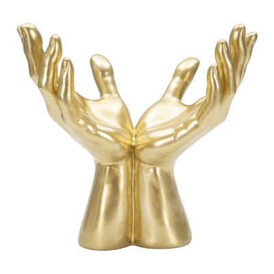 Kendra Home - Scultura Mani 3, Oro, 25x15x24 cm
