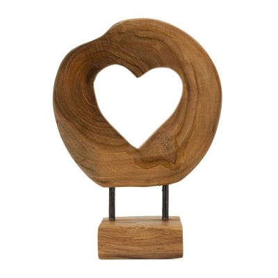 Kendra Home - Scultura Cuore 8, Marrone, 20x10x28 cm