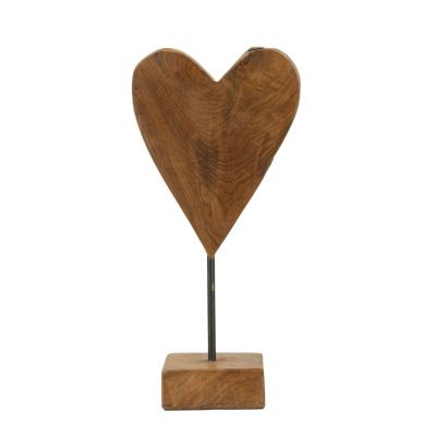 Kendra Home - Scultura Cuore 9, Marrone, 15x10x35 cm