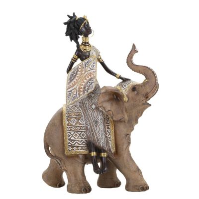 Kendra Home - Scultura Africa 11, Multicolore, 22,5x12x32,5 cm