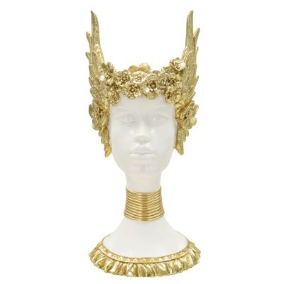 Kendra Home - Scultura Icaro 1, Oro, 17,5x17x38 cm