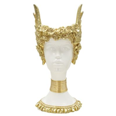 Kendra Home - Scultura Icaro 2, Oro, 15x14,5x32 cm