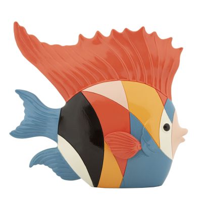 Kendra Home - Scultura Pesce 1, Multicolore, 28x8x25 cm