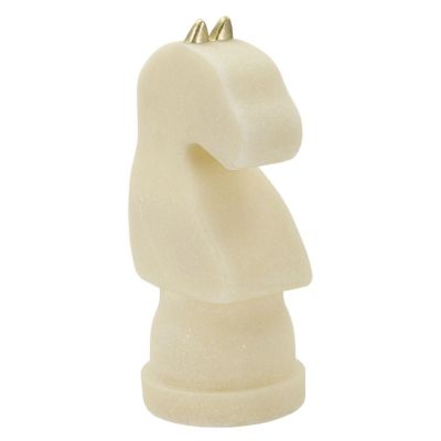 Kendra Home - Scultura Scacchi, Bianco, 14x13x31 cm