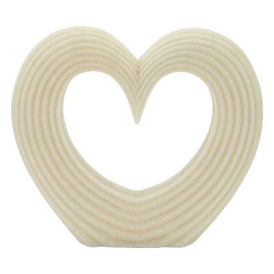Kendra Home - Scultura Cuore 12, Bianco, 30x7x26 cm