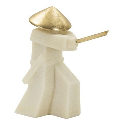 Kendra Home - Scultura Giappone 1, Oro, 34x12x30 cm