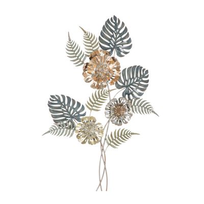 Kendra Home - Decorazione in Metallo 3D Foglia 19, Multicolore, 66x4x98 cm