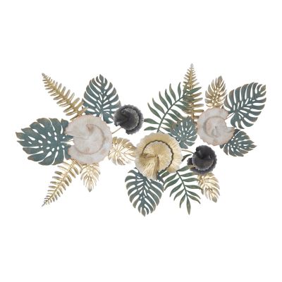 Kendra Home - Decorazione in Metallo 3D Foglia 9, Multicolore, 115x6x70 cm