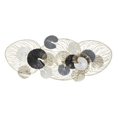 Kendra Home - Decorazione in Metallo 3D Cerchi, Multicolore, 124,5x9,5x55 cm