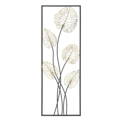 Kendra Home - Decorazione in Metallo 3D Foglia 44, Multicolore, 31x2,5x90 cm