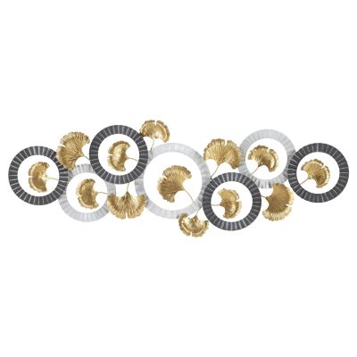 Kendra Home - Decorazione in Metallo 3D Cerchi 9, Multicolore, 127,5x4x44,5 cm