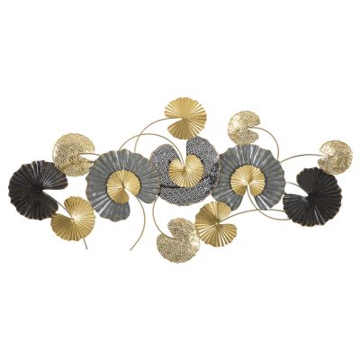 Kendra Home - Decorazione in Metallo 3D Cerchi 7, Multicolore, 130,5x5x66 cm