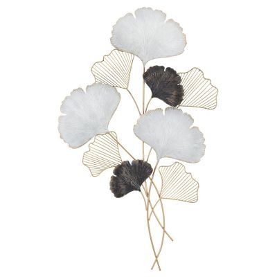 Kendra Home - Decorazione in Metallo 3D Foglia 29, Multicolore, 66x4x109 cm