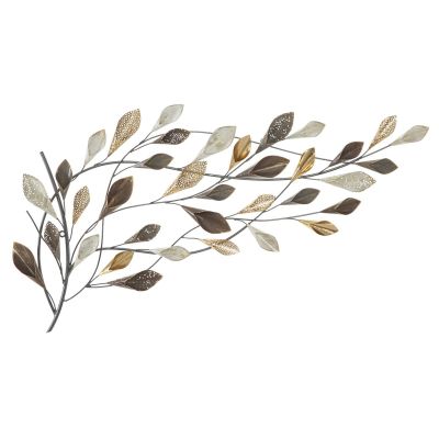 Kendra Home - Decorazione in Metallo 3D Foglia 27, Multicolore, 115,5x6x65 cm