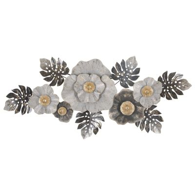 Kendra Home - Decorazione in Metallo 3D Fiori 6, Multicolore, 152x8,9x72,4 cm