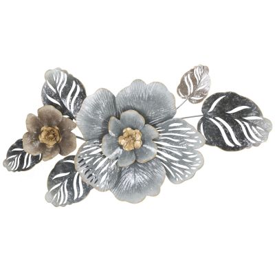 Kendra Home - Decorazione in Metallo 3D Fiore 1, Multicolore, 84x9,5x48 cm