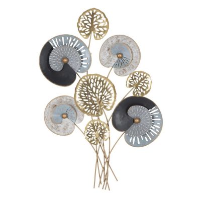 Kendra Home - Decorazione in Metallo 3D Foglia 23, Multicolore, 70x5,5x102 cm