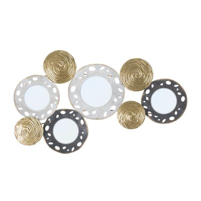 Kendra Home - Decorazione in Metallo 3D Cerchi 20, Multicolore, 91x4,5x54,5 cm