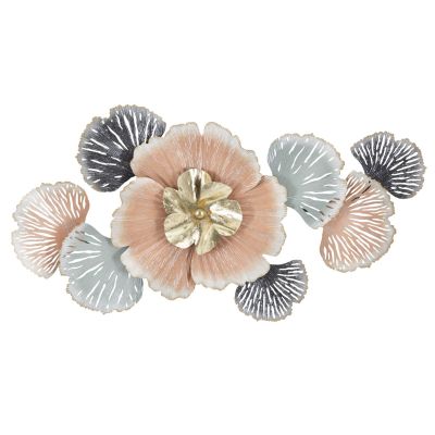 Kendra Home - Decorazione in Metallo 3D Fiori 25, Multicolore, 93x7,5x53 cm