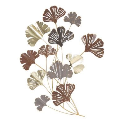 Kendra Home - Decorazione in Metallo 3D Foglia 25, Multicolore, 69,5x5,5x92 cm