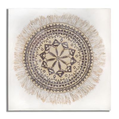 Kendra Home - Stampa su Tela Cerchi 28, Marrone, 100x2,8x100 cm