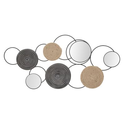 Kendra Home - Decorazione in Metallo 3D Cerchi 21, Marrone, 106,5x4,5x52 cm