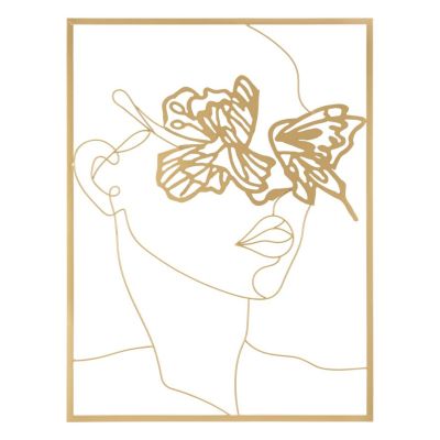 Kendra Home - Decorazione in Metallo MF31, Oro, 60x1x80 cm