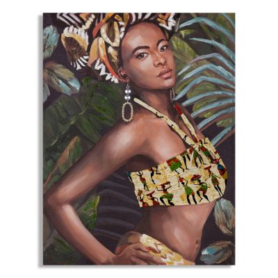 Kendra Home - Stampa su Tela Brasile, Multicolore, 90x3x120 cm