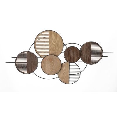 Kendra Home - Decorazione in Metallo 3D Cerchi 17, Multicolore, 134x4x69,2 cm