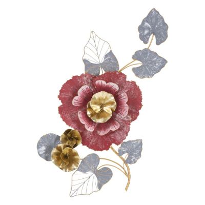 Kendra Home - Decorazione in Metallo 3D Fiori 10, Multicolore, 61,6x9,5x111,8 cm