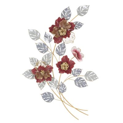 Kendra Home - Decorazione in Metallo 3D Fiori 17, Multicolore, 68,6x7,6x98,4 cm