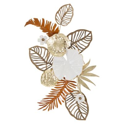 Kendra Home - Decorazione in Metallo 3D Fiori 28, Multicolore, 50,8x7x87 cm