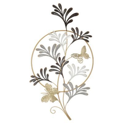 Kendra Home - Decorazione in Metallo 3D Fiori 36, Multicolore, 50,2x5,1x92 cm