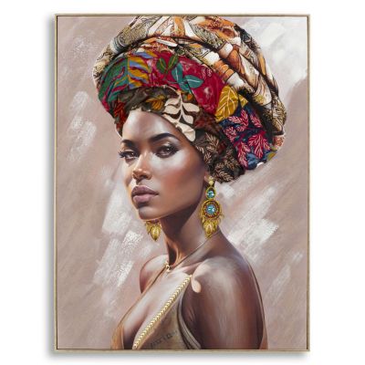 Kendra Home - Stampa su Tela Africa 17, Multicolore, 92x4,5x122 cm