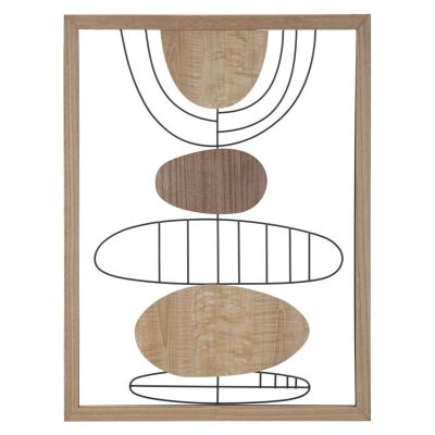 Kendra Home - Decorazione in Metallo e Legno Geometrico 8, Multicolore, 60x2x80 cm