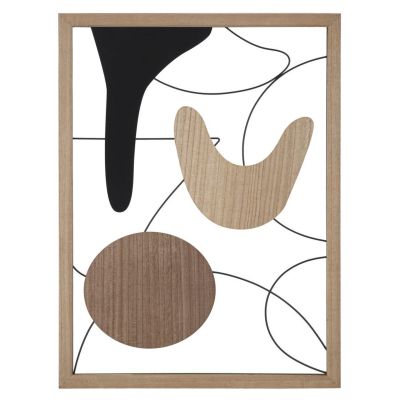 Kendra Home - Decorazione in Metallo e Legno Geometrico 9, Multicolore, 60x2x80 cm