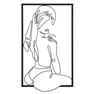 Kendra Home - Decorazione in Metallo Corpi 4, Nero, 40x1,3x70 cm