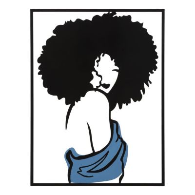 Kendra Home - Decorazione in Metallo 3D Afro, Multicolore, 60x1,3x80 cm