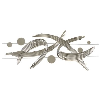 Kendra Home - Decorazione in Metallo 3D Astratto 1, Argento, 121x5x52 cm