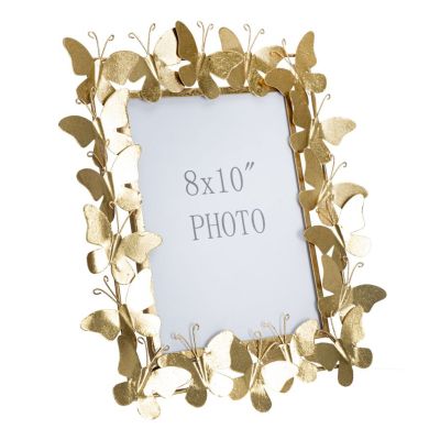 Kendra Home - Portafoto Farfalla 23, Oro, 35x15x38 cm