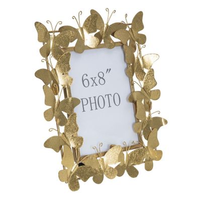 Kendra Home - Portafoto Farfalla 24, Oro, 28x11,5x30,5 cm